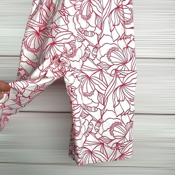 JANIE AND JACK Peony Double Knot Jumpsuit Floral Wide Leg Cotton Romper Size 3 - Picture 3 of 12